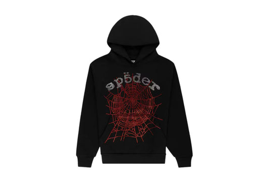 SP5DER RHINESTONE HOODIE “ BLACK”