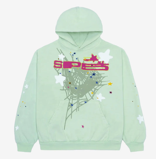SP5DER LIME GREEN HOODIE